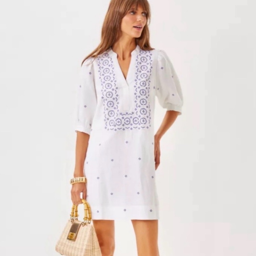 NWT Lilly Pulitzer Mialeigh Linen Dress - Picture 2 of 2